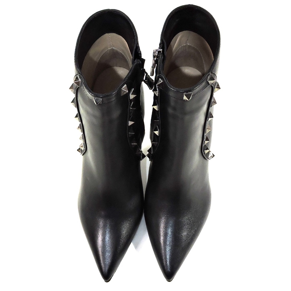 ALESSANDRO DI MARIA 🇮🇹 WOMEN BLACK LEATHER FASHION ANKLE BOOTIE - Picture 6 of 9